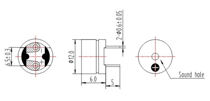 12mm 2730hz Through Hole Electromagnetic Passive Buzzer